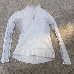 Women's White Striped Long Sleeve Top